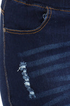 Bagel Plus Size Ripped Denim Jeggings – High Waist Stretchy Fit