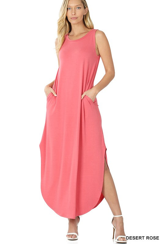 Zenana Viscose Sleeveless Maxi Dress