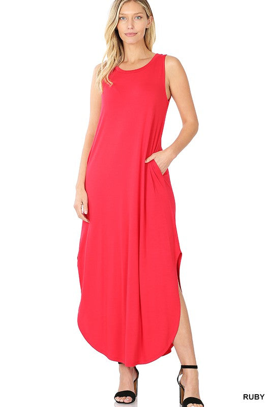 Zenana Viscose Sleeveless Maxi Dress