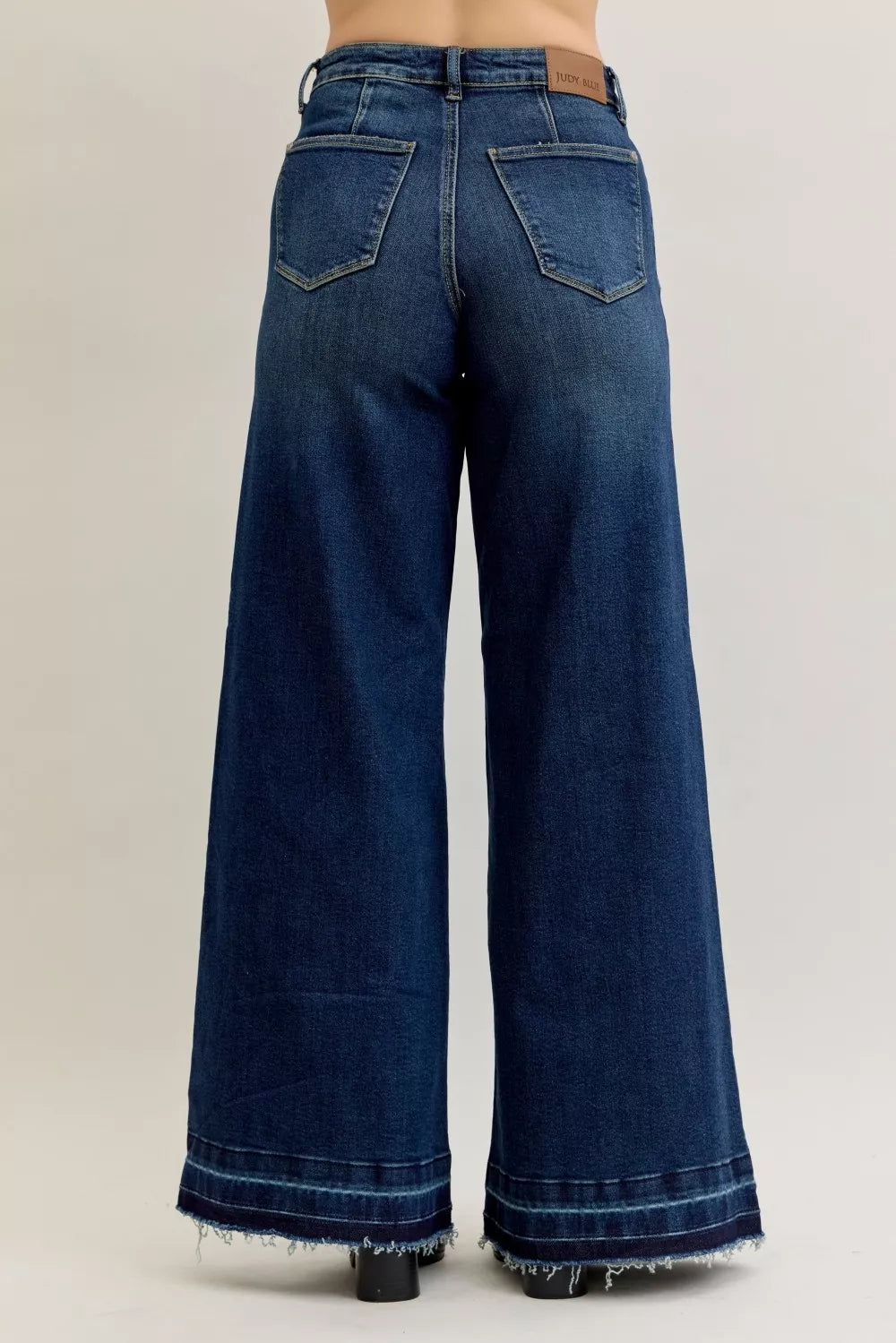 Judy Blue High Waist Palazzo Jeans – Trendy Patch Pocket Style