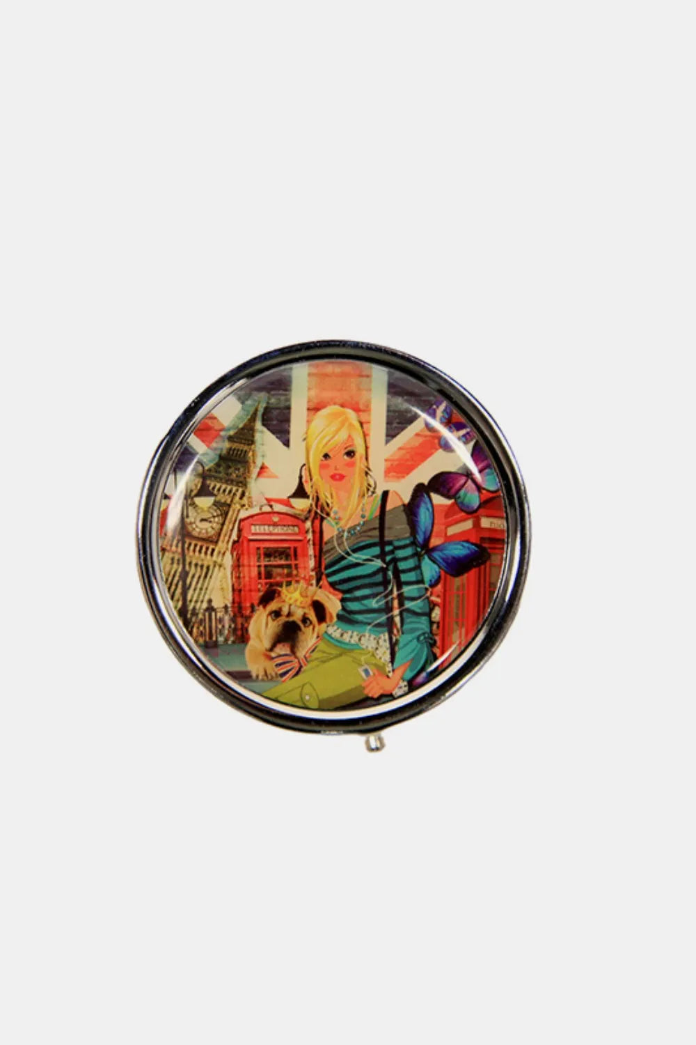 Nicole Lee Metallic Circular Large Pill Case – Stylish & Spacious Organizer