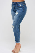 Insane Gene Plus Size High Rise Distressed Skinny Jeans – Chic Fit