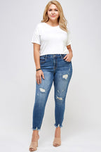 Insane Gene Plus Size High Rise Distressed Skinny Jeans – Chic Fit
