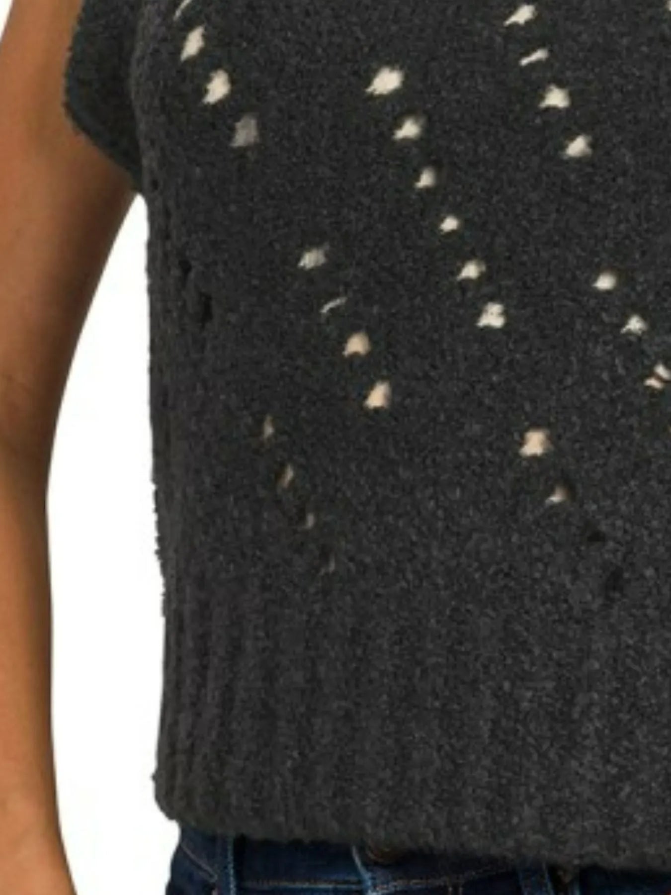 Openwork Textured Wool Sweater Vest Chic Warm Layer for Fall/Winter