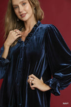 Velvet Ruffle Trim Mini Dress | Elegant Women’s Party & Evening Outfit