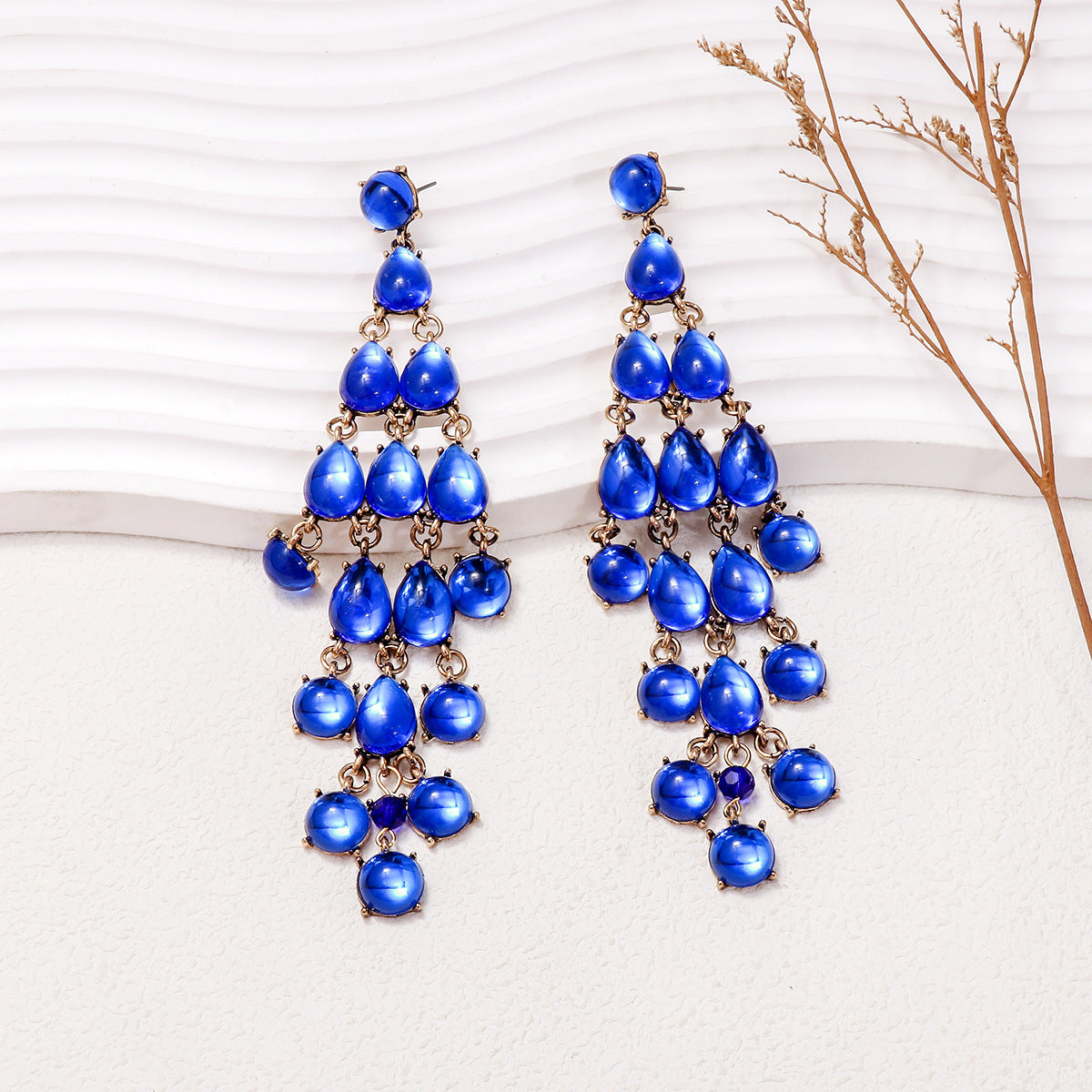 Alloy & Rhinestone Teardrop Earrings – Elegant Sparkling Jewelry