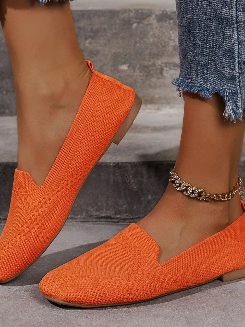 Square Toe Flat Slip-Ons – Chic Comfortable Everyday Shoes