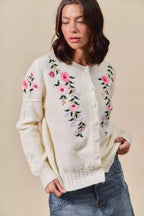 SO ME Floral Embroidered Coquette Sweater Cardigan – Chic Feminine Style