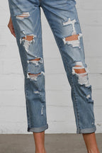 Insane Gene Mid Rise Destroyed Jeans – Edgy Distressed Denim Style