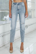 Insane Gene High Rise Girlfriend Jeans – Light Wash Casual Style