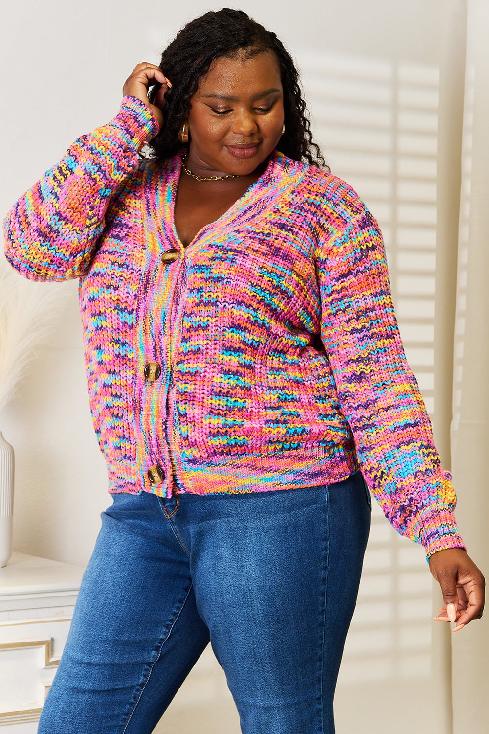 V-Neck Long Sleeve Cardigan – Chic & Versatile Layering Essential