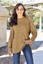 Ribbed Round Neck Knit Top – Classic, Cozy & Versatile