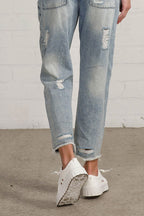 Insane Gene Raw Hem Patched Jeans – Edgy Distressed Denim Style