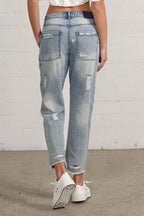 Insane Gene Raw Hem Patched Jeans – Edgy Distressed Denim Style
