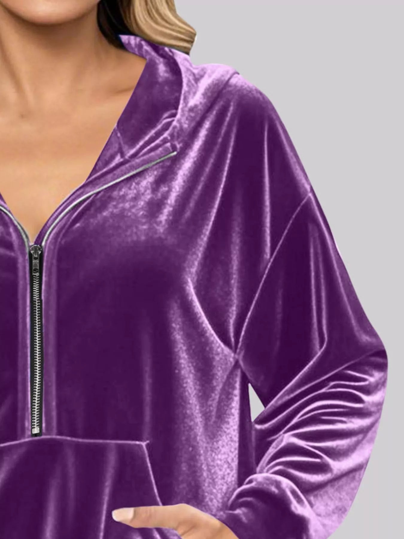 Half Zip Kangaroo Pocket Hoodie – Cozy Casual Pullover