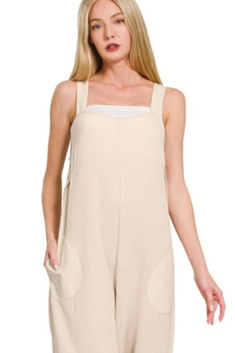 Double Gauze Wide Leg Overalls – Washed, Lightweight & Relaxed Fit