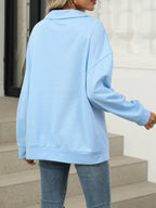 Johnny Collar Long Sleeve Sweatshirt – Casual Chic & Cozy