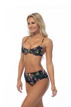Beach Joy Black Floral Bikini – Underwire Support & Elegant Swim Set