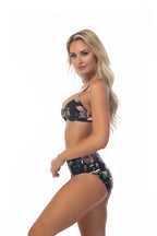 Beach Joy Black Floral Bikini – Underwire Support & Elegant Swim Set