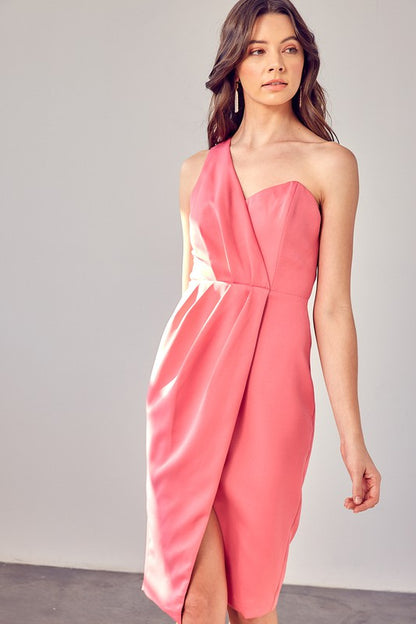 Do + Be One Shoulder Overlap Dress