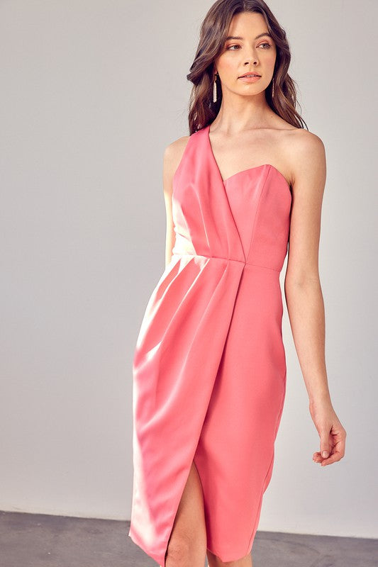 Do + Be One Shoulder Overlap Dress