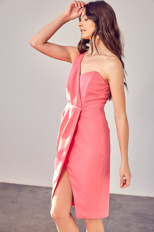 Do + Be One Shoulder Overlap Dress