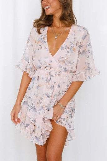 One and Only Collective Inc Floral Printed Ruffled Mini Dress