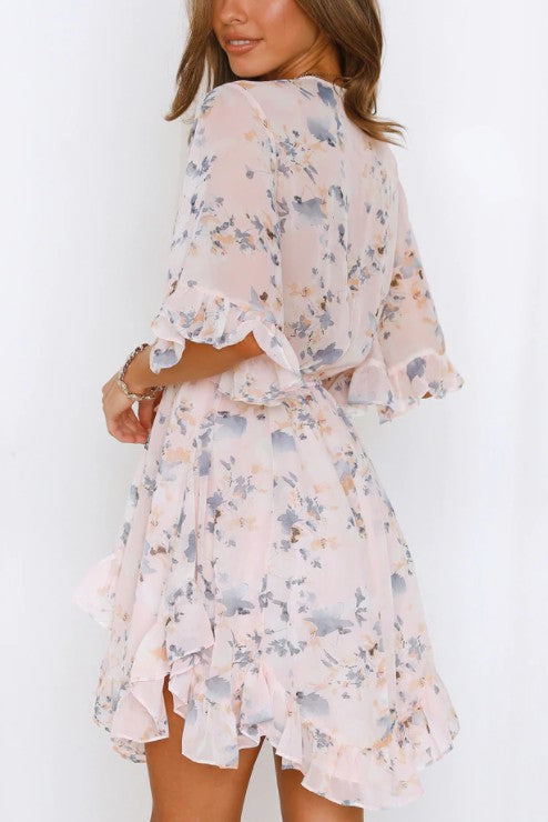 One and Only Collective Inc Floral Printed Ruffled Mini Dress