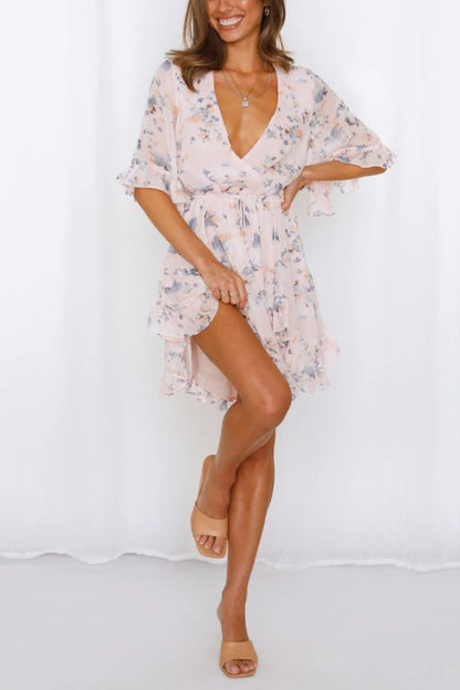 One and Only Collective Inc Floral Printed Ruffled Mini Dress