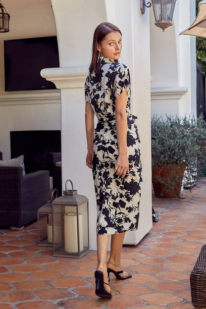 Do + Be Multi Color Front Tie Dress