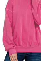 Hot Pink Oversized Fleece Sweatshirt – Cozy, Stylish & Modern Fit