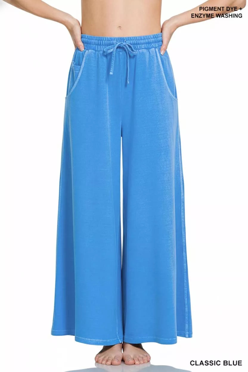 Zenana French Terry Pigment Dye Pants – Vintage Relaxed Comfort