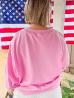 USA Map Patched Long Sleeve Sweatshirt – Casual Patriotic Style