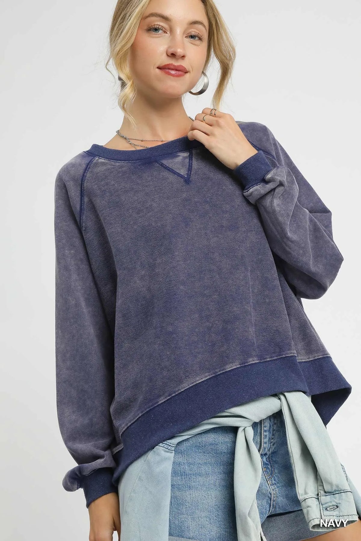 Mineral Wash French Terry Sweatshirt – Cozy Casual Chic Pullover