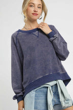 Mineral Wash French Terry Sweatshirt – Cozy Casual Chic Pullover