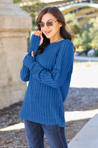 Ribbed Round Neck Knit Top – Classic, Cozy & Versatile