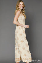 Floral Sleeveless Jumpsuit – Wide-Leg, Cropped & Effortlessly Chic