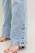 Judy Blue Women's High Waist Tummy Control Vintage Wash Slim Bootcut Jeans.