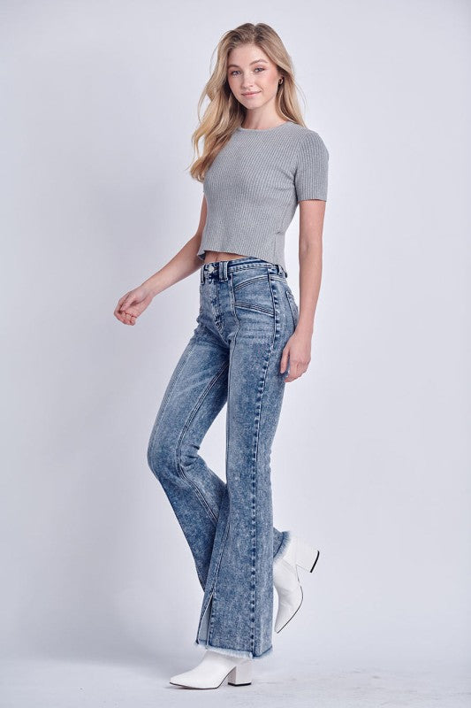 Artemis Vintage High Rise Stretch Flare Jeans – Classic Retro Fit