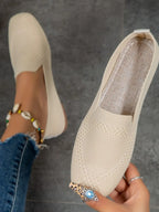 Square Toe Flat Slip-Ons – Chic Comfortable Everyday Shoes