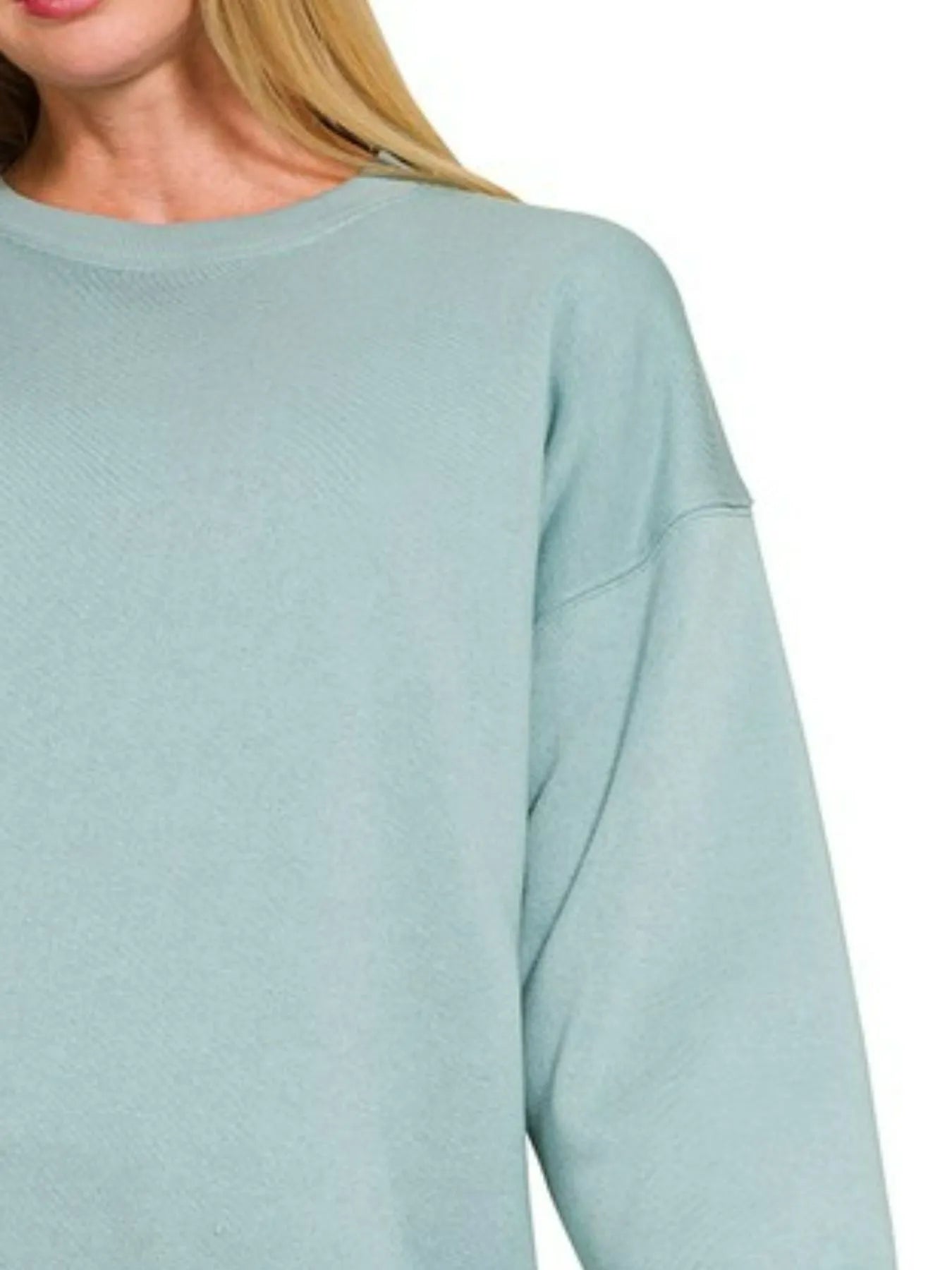 Blue Grey Oversized Crewneck Sweatshirt – Soft, Comfy & Casual
