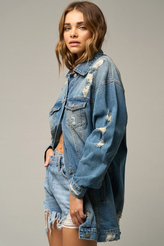 Insane Gene Crossover Denim Mom Shorts – Trendy High Waist Style