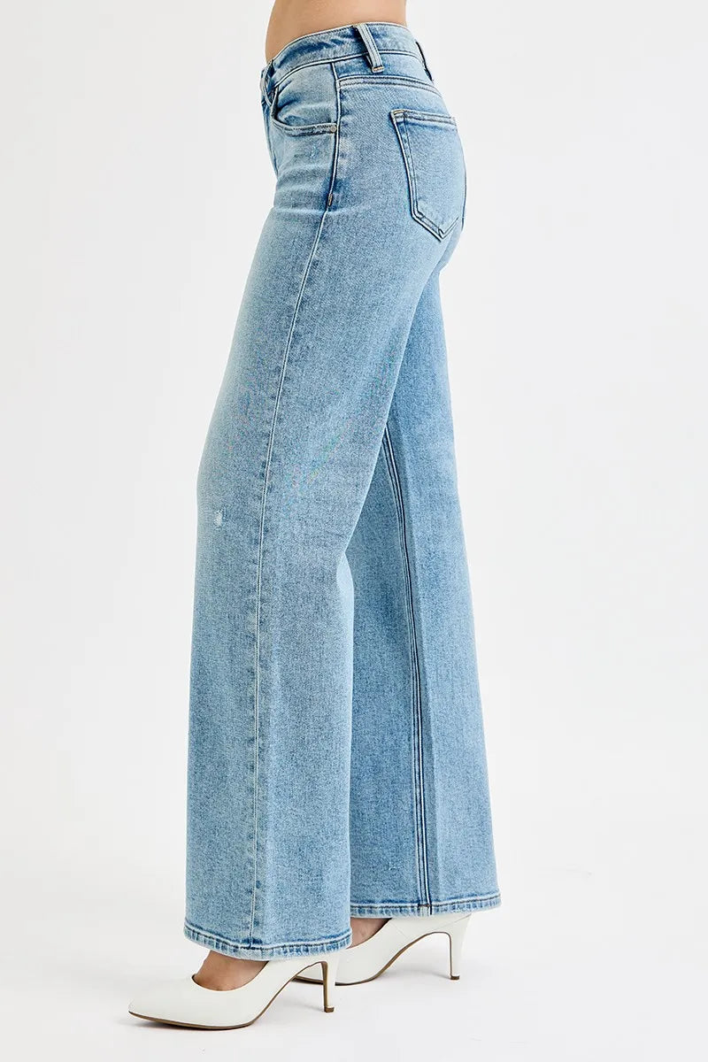 Dreamkue-Risen Women's Distressed Low Rise Boyfriend Jeans Ankle Cut, Casual Denim Pants