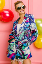 BiBi Thin Satin Tropical Single Blazer