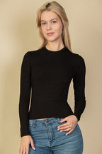 Capella Ribbed Long Sleeve Top – Classic Round Neck Everyday Style