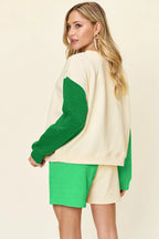 Contrast Drop Shoulder Top & Shorts Set – Trendy, Comfy & Versatile