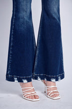 Artemis Vintage Mid Rise Stretch Super Flare Jeans Retro Comfy Fit