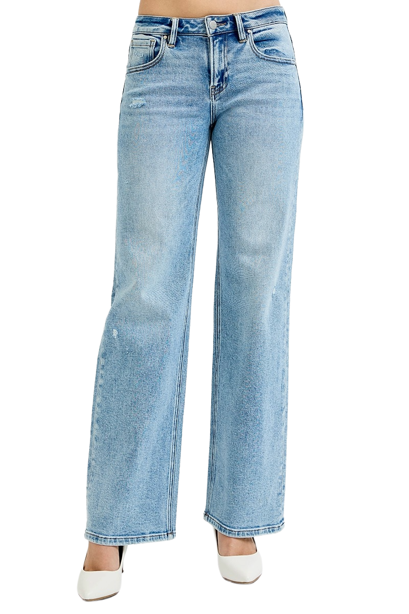 Dreamkue-Risen Women's Distressed Low Rise Boyfriend Jeans Ankle Cut, Casual Denim Pants