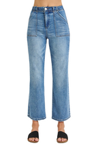 Dreamkue-Risen Women's High Waisted Bootcut Cropped Jeans Stretch Denim Pants