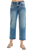 Dreamkue-Risen Women's High Rise Crop Boyfriend Jeans Relaxed Fit Stretch Denim